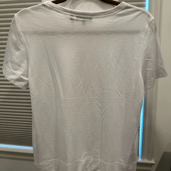 Theory White Fitted Short Sleeve Tee - Picture 3 of 3